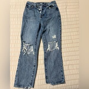 PacSun Ripped Straight Leg Jeans - Blue